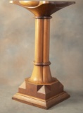 Beautiful antique oversized Pedestal with marble scalloped top, circa 1900, measures 48