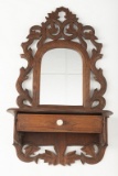 Early Victorian Walnut hanging Shaving Mirror with razor drawer, circa 1880s, measures 22