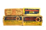 (4) Vintage Ammo Boxes With Ammo