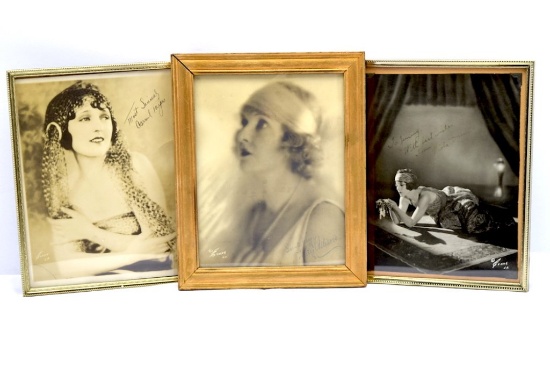 (3) Early Actress Fan Photos By Evans