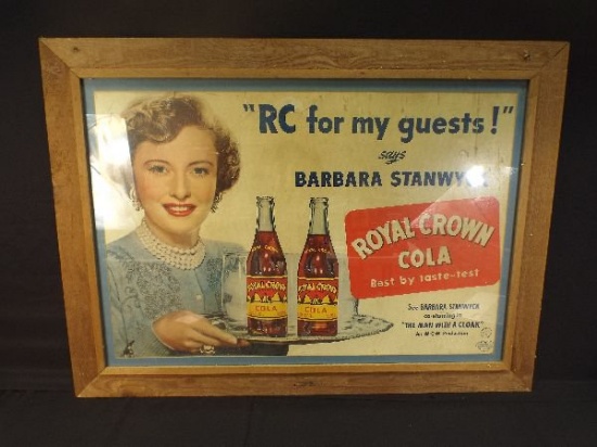 Royal Crown RC Cola Cardboard Sign