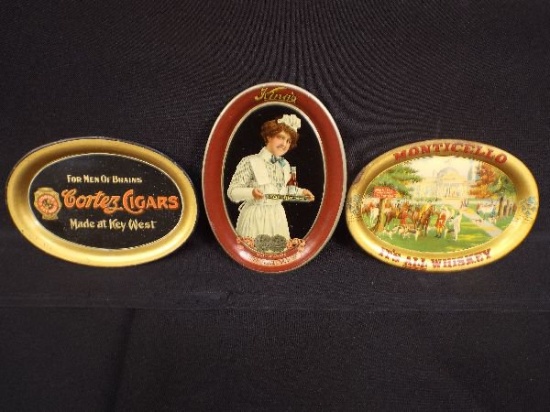 LOT (3) Whiskey & Malt Beer Tips Trays