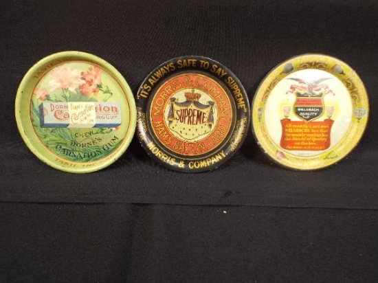 LOT (3) Advertising Tip Trays