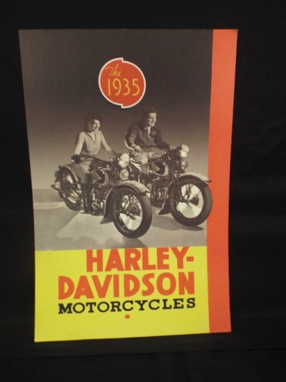 NOS 1935 Harley Davidson Motorcycle Dealership Posters