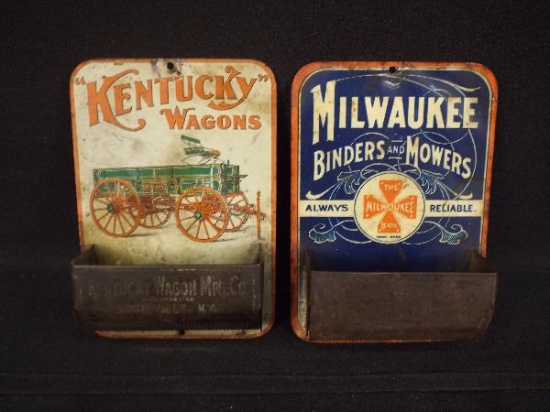 LOT (2) Kentucky Wagons & Milwaukee Binders Match Safes