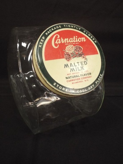 Carnation Malted Milk Soda Fountain Jar