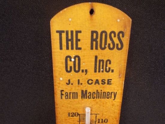 J.I. Case Wooden Thermometer
