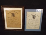 LOT (2) Civil War Soldier Discharge Papers