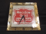 Meadow Gold Ice Cream Lighted Clock