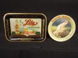 LOT (2) White Rock & Lily Beer Tips Trays