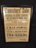 1850 Executors' Auction Sale Bill