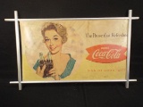 Coca Cola Cardboard Sign w/ Frame