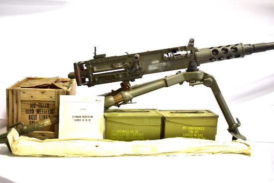 Custom TNW, Browning M2 HB, 50 cal., Semi-Auto Machinegun W/ Extra Barrel, Ammo & Accessories