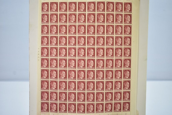 (100) 15 Pfennig Stamps depicting Adolph Hitler