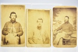 (3) Confederate Civil War CDV's