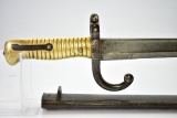 1887 French, Model 1866 Chassepot, Sword/ Bayonet With Scabbard