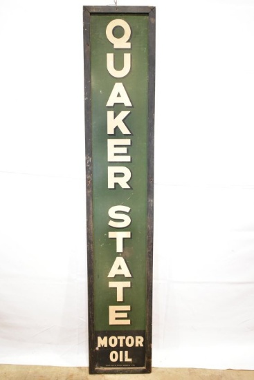 1945 WWII Quaker State Motor Oil Sign - Masonite