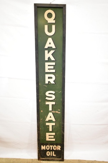1945 WWII Quaker State Motor Oil Sign - Masonite