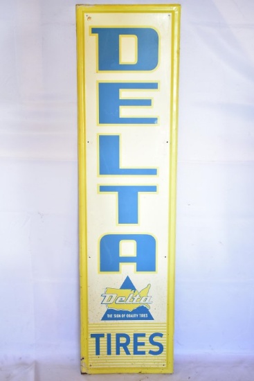 Delta Tire Vertical Painted Metal Sign