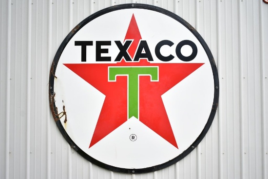 Texaco Gasoline Gas Station Porcelain Pole Sign