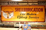 Shell Gasoline / Oil Shellubrication Embossed Porcelain Sign