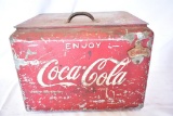 1960s Coca Cola Galvanized Countertop / Wire Stand Cooler