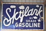 1940s - 50s Skylark Gasoline Porcelain Sign