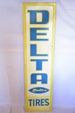 Delta Tire Vertical Painted Metal Sign