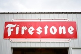 1955 Firestone Tire Two Piece Porcelain Sign