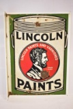 Lincoln Paints and Varnishes Porcelain Flange Sign
