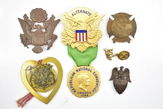 (6) Early U.S. Badges/ Pins