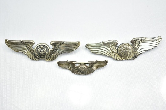 (3) Sterling - Circa WWII Air Crew Wing Badges