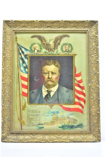 Early Framed President Theodore "Teddy" Roosevelt Litho