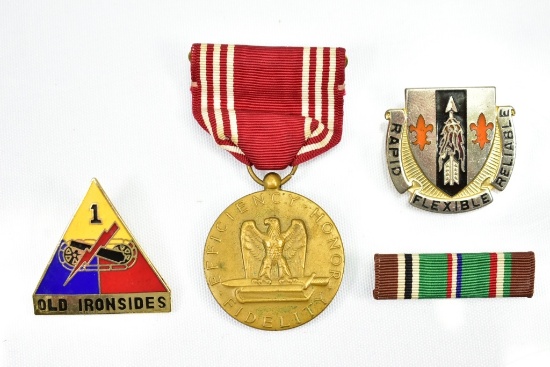 (4) WWII U.S. Medals/ Pins (Sells Together)