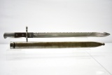 WWI, Swiss Model 1914 Pioneer Sawback Bayonet W/ Scabbard