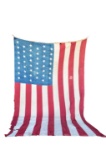 Circa 1896 - Huge 45 Star American Flag, 11' X 19' - Made in Carthage, IL