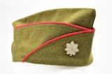 US Army Green Wool Garrison Cap W/ Lieutenant Colonel Oak Leaf