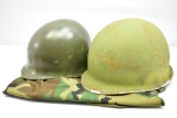 WWII M1 Helmet W/ Liner & Camo Cover