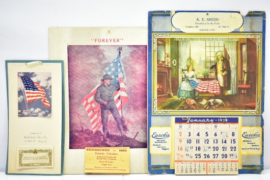 (3) Early Advertising Calendars - 1920, 1932 & 1938 (Sells Together)