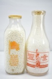 (2) 1940's Patriotic Themed Milk Bottles (Sells Together)