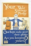 WWI War Savings Stamps Poster