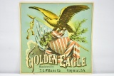 Early 1900's Golden Eagle Litho Paper Label