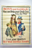 Large WWI War Savings Stamps Poster