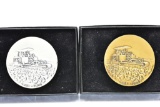 (2) 1986 Limited Edition Cat Steam Crawler Belt Buckles (Sells Together)