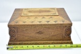 Circa 1800's Wooden Dresser Box With Elaborate Design