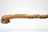 Early Wood Cane With Snake Design