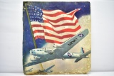 WWII Flag/ Planes Poster (On Thin Cardboard)