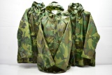 (3) Vintage Army Camo Rain Parka's (Sells Together)