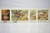 1982 Set Of 4 Remington Wildlife Art Collection Prints