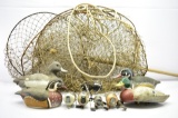 Vintage Duck Decoys, Fishing Lures & Nets